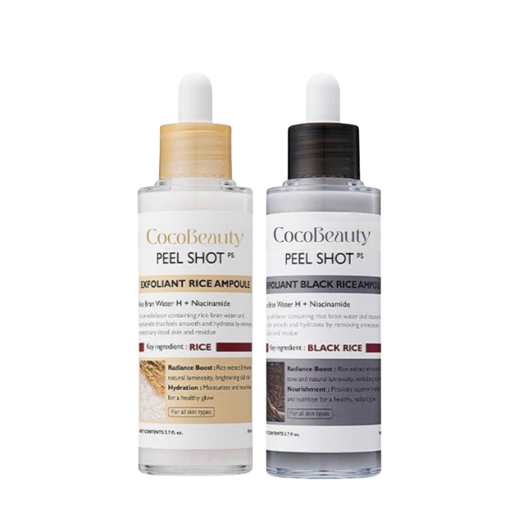 CocoBeauty Peel Shot Glow Rice Ampoule Duo