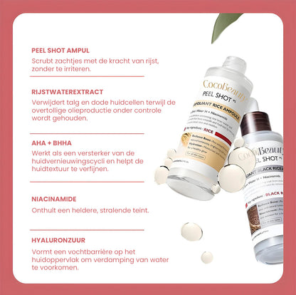 CocoBeauty Peel Shot Glow Rijst Ampul Duo